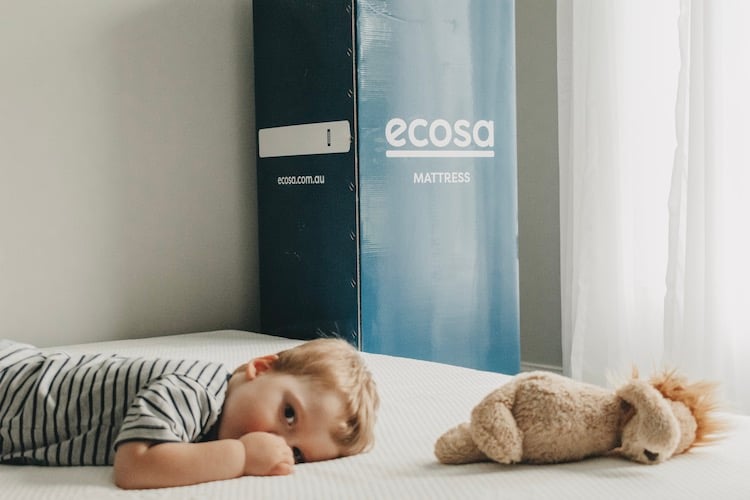 Dannii enjoying his new Ecosa mattress